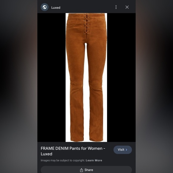 Frame tie up leather /suede pants. New w tags - Picture 2 of 10